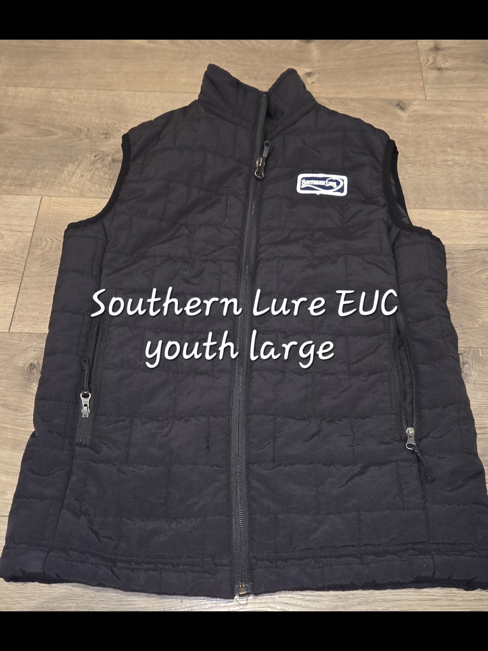 Southern Lure Youth Large Black Quilted Vest